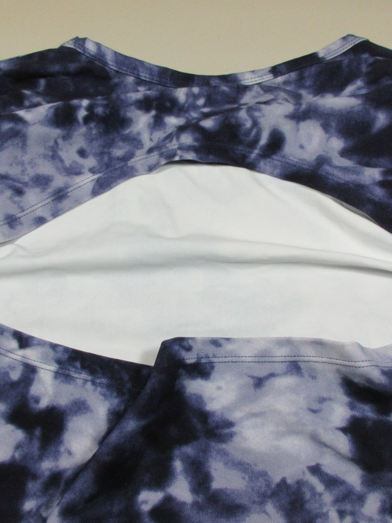 Rebdolls Womens Purple White Tiedye Nylon Crop Thumbhole Compression L Euc — image 6 of 7